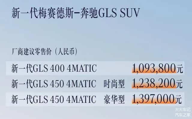 🌟奔驰GLS400最新报价及详细配置信息🌟