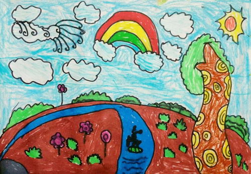 最新幼儿图画作品欣赏，自然美景的探索之旅